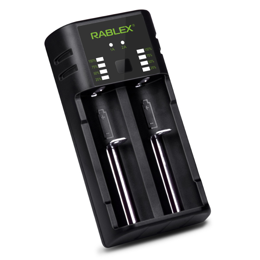 Зарядний пристрій Rablex RB402 2x18650 і ін. / від USB /