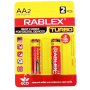 Батарейка Rablex LR6/AA/2шт/TURBO / Алкалінова / БЛИСТЕР Батарейка Rablex LR6/AA/2шт/TURBO / Алкалінова / БЛИСТЕР