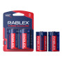 Батарейка Rablex LR20/D2/2шт/TURBO / Алкалінова / БЛИСТЕР