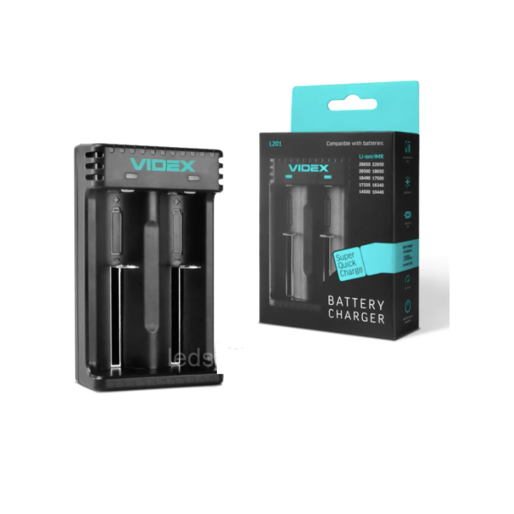 Зарядний пристрій 2x18650 і ін. / від USB / Videx L201