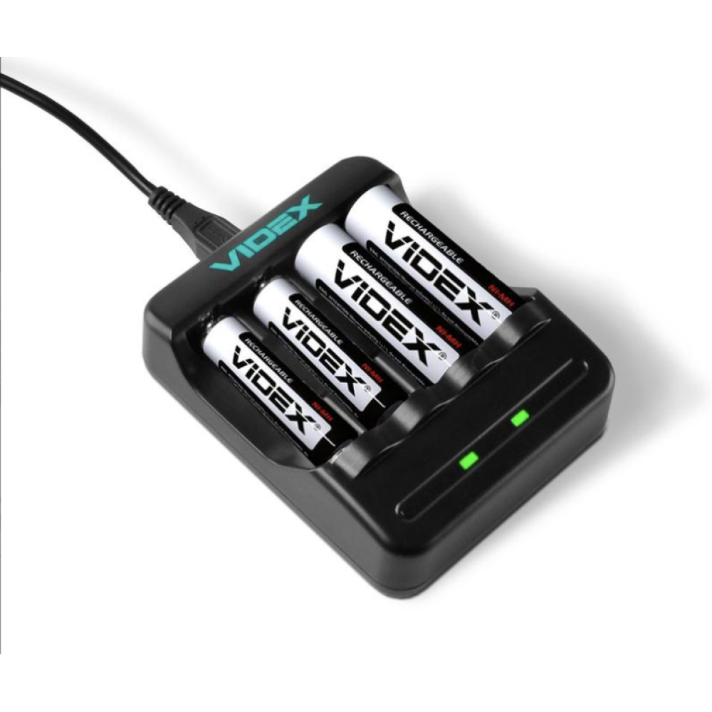 Зарядний пристрій 4x18650 / від USB / Videx N401