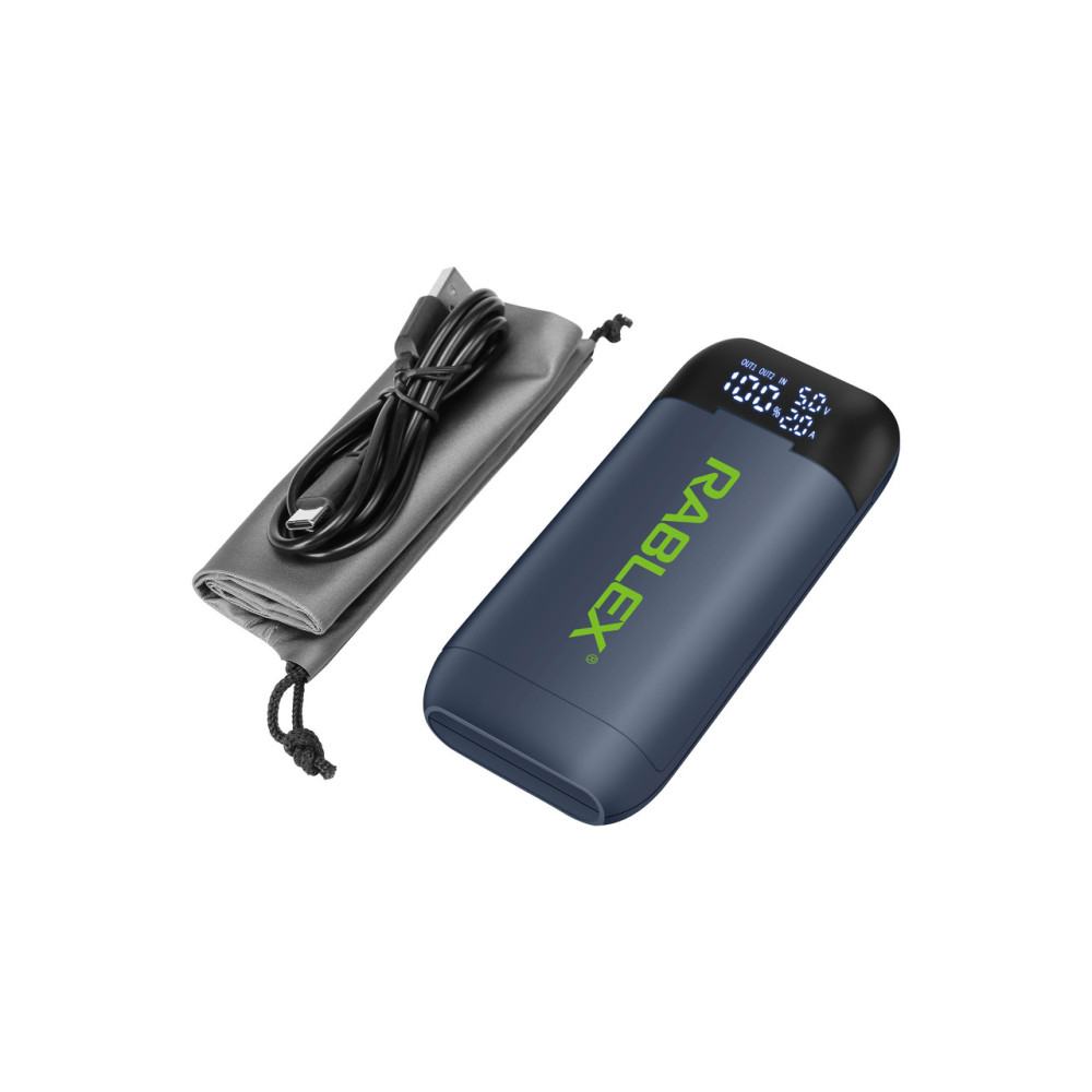 Зарядний пристрій Rablex RB410 з функцією Power Bank / 18650 / екран / type-c