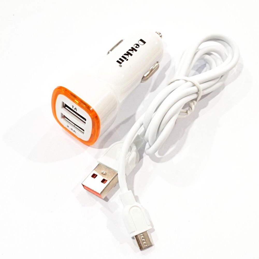 Автомобільний зарядний пристрій USB x 2 Dekkin DK-35