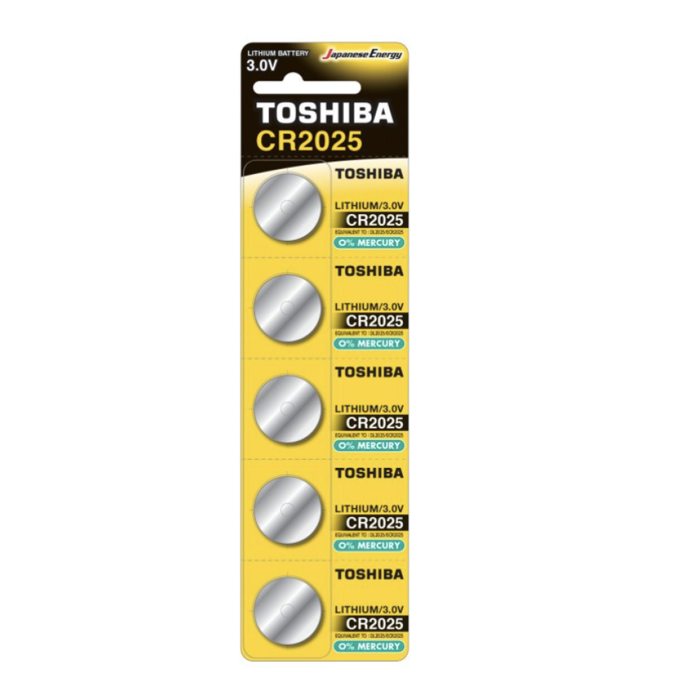 Батарейки-таблетки Toshiba CR2025 / 3V блістер 5шт.