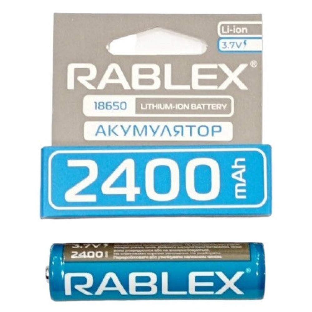 Акумулятор Rablex 18650 Li-ion 2400mAh з ЗАХИСТОМ 3.7V