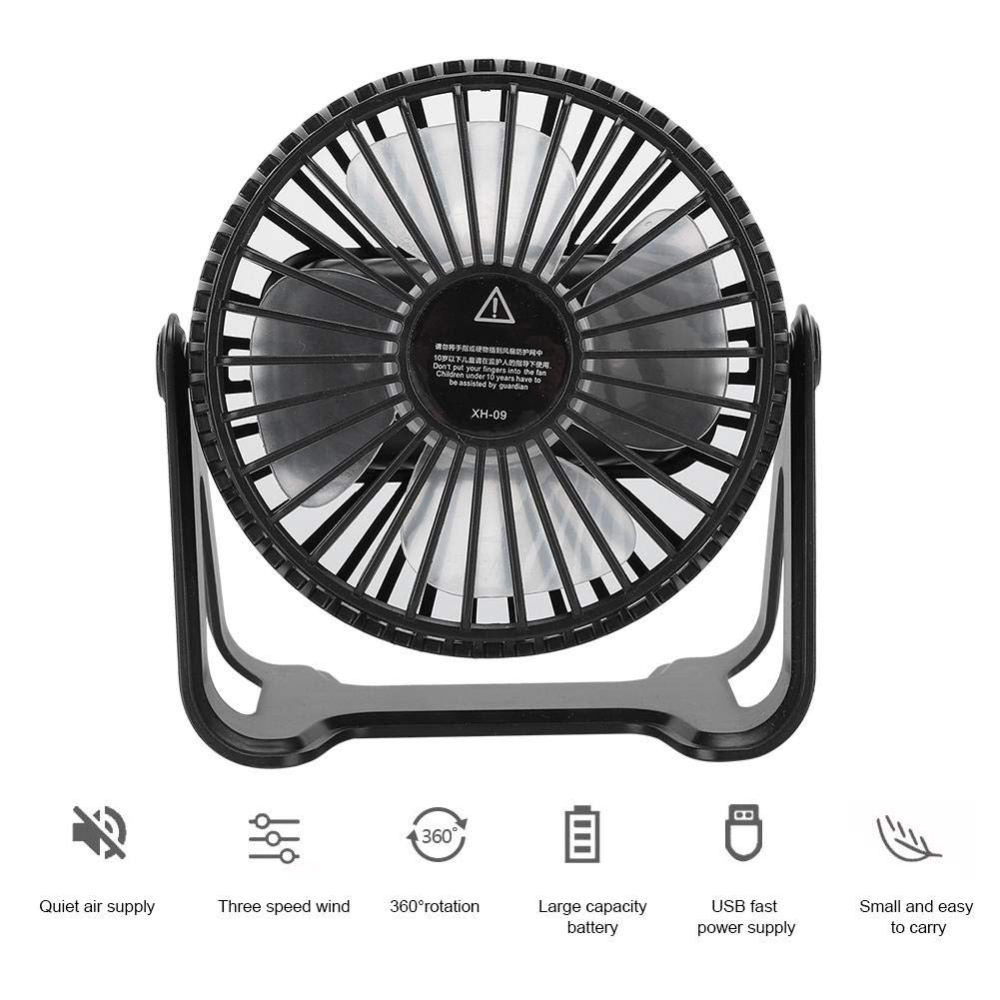 Настільний вентилятор USB Mini Fan XH-08 з акум. (WX6506) різні кольори
