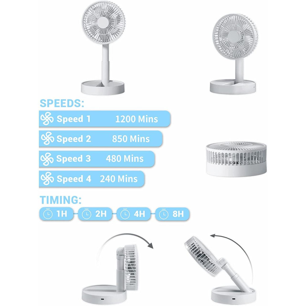 Настільний вентилятор складний USB міні-вентилятор Folding Fan з акум. (WX6505)