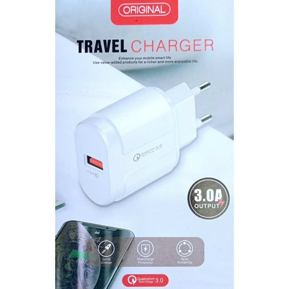 Сітковий зарядний пристрій USB x 1 Fast 3.0A Original Travel / Модель: 13-3
