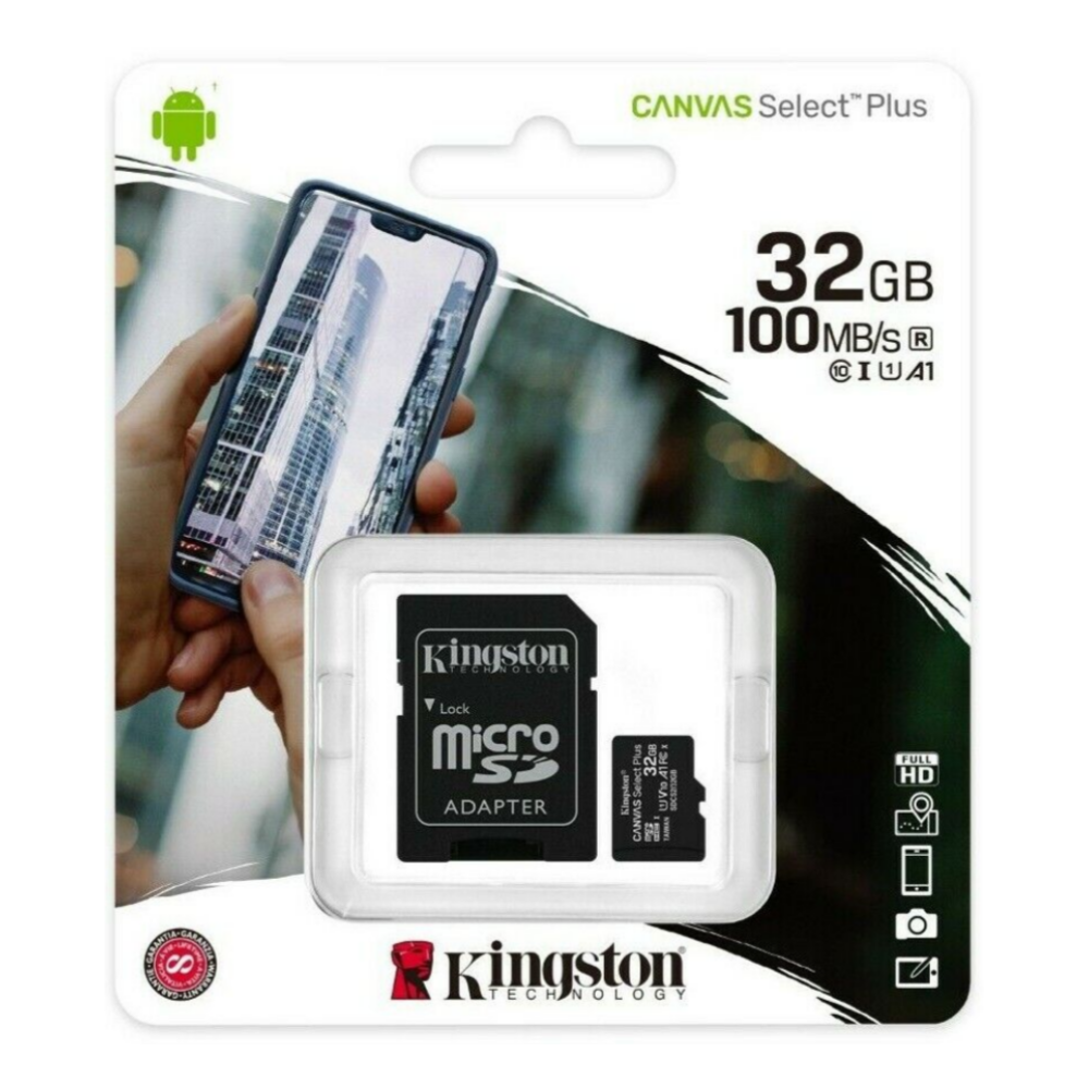Карта пам'яті microSDHC Kingston (UHS-1) 32GBSD клас 10 (без адаптера) (Гарантія 3 роки)