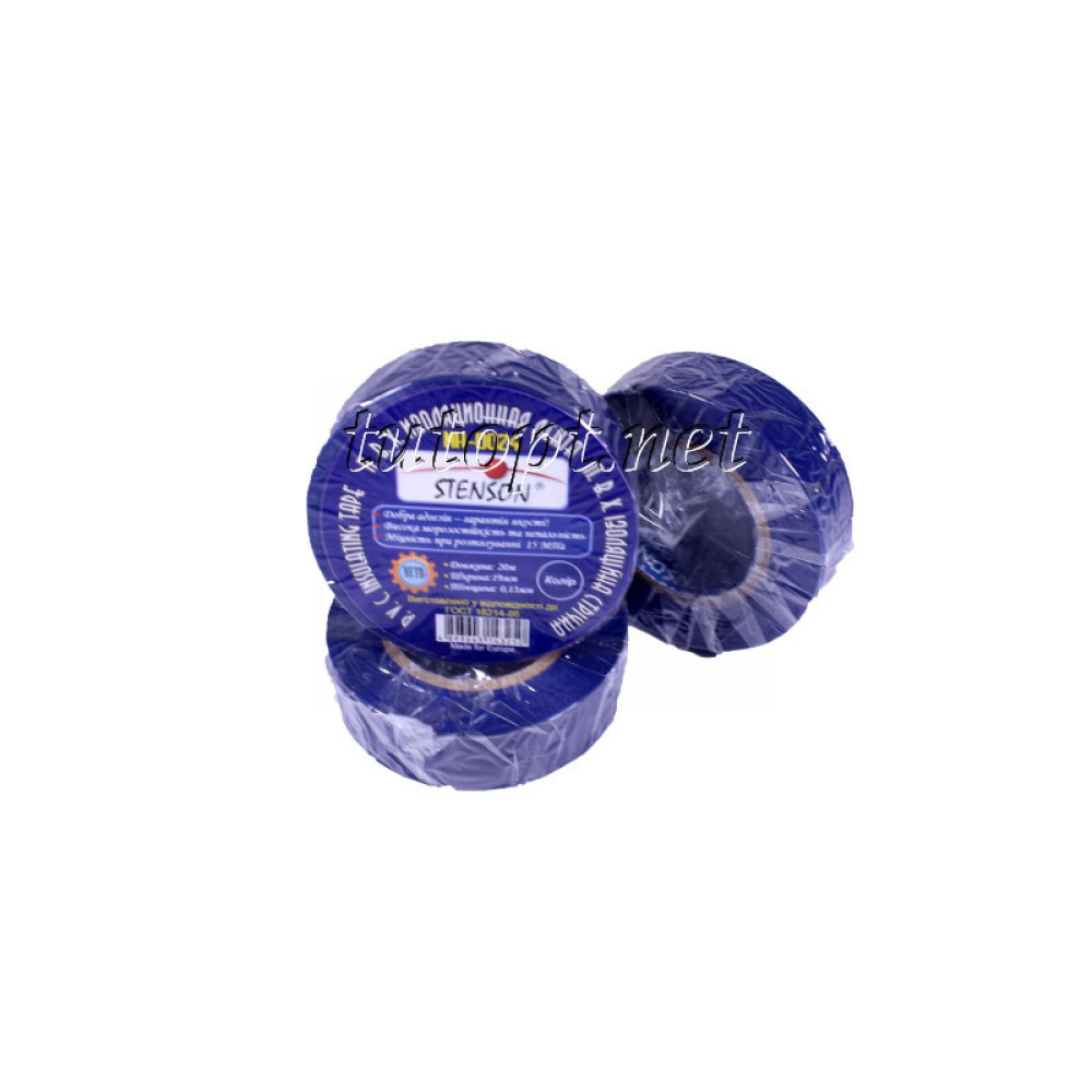 Ізоляційна стрічка STENSON 20 м синя MH-0024
