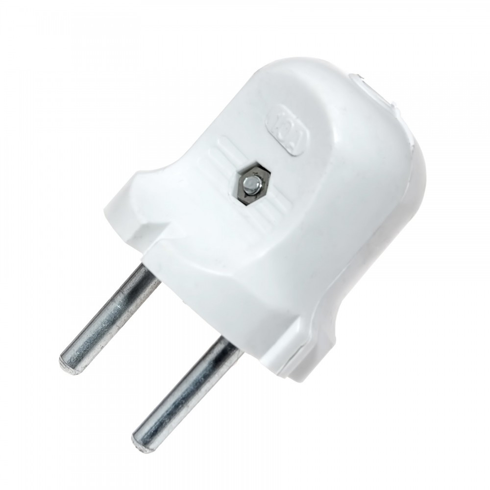 Електровилка ЕМР проста, біла, 10А-220V 20 штук в уп.