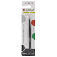 Пінцет прямий Tweezer Baku чорний ESD