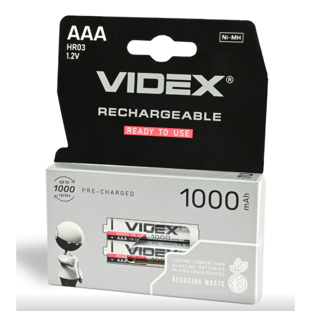 Акумулятор VIDEX HR03 AAA Ni-MH 1000mAh 1.2V 1 шт.