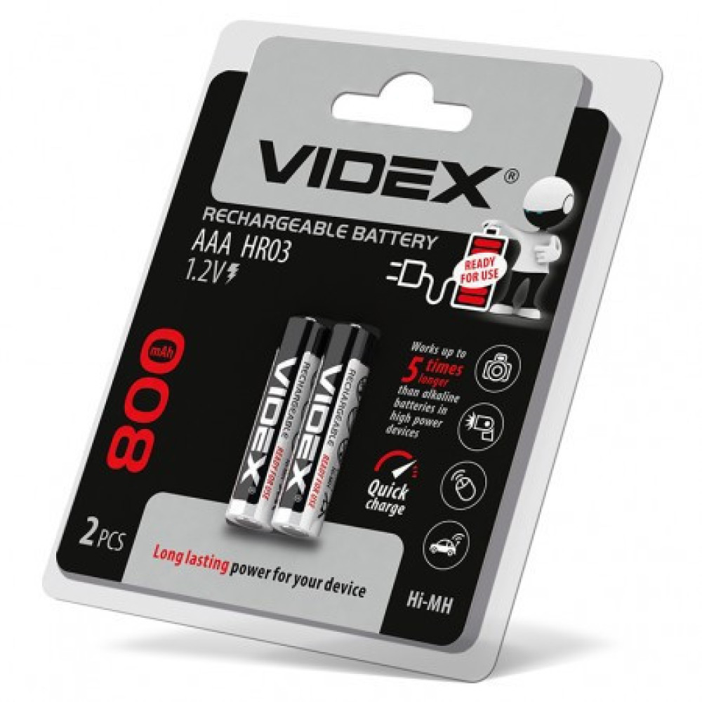Акумулятор VIDEX HR03 AAA Ni-MH 800mAh 1.2V 1 шт.