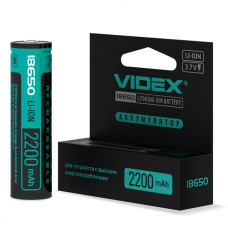 Акумулятор Videx 18650 Li-ion 2200mAh 3.7V З ЗАХИСТОМ !!