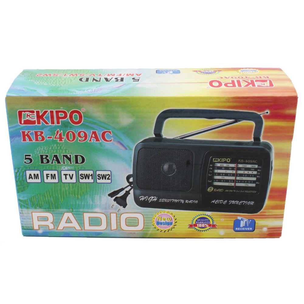 Радіоприймач кипо KIPO KB-409AC, AM/FM/TV/SW1.5W2 перший сорт