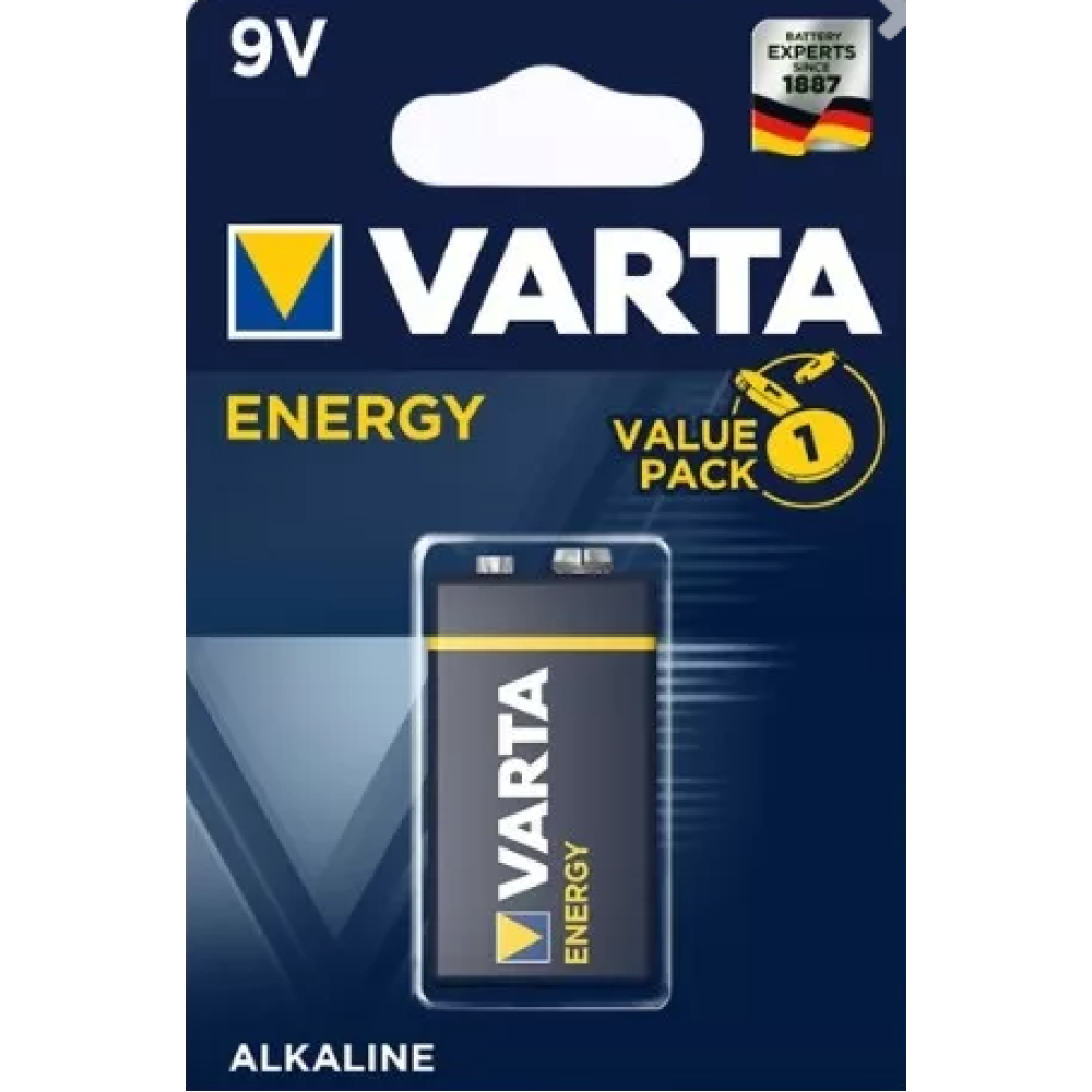 Батарейка Varta Energy Крона 6F22 / 9V / Алкалінова