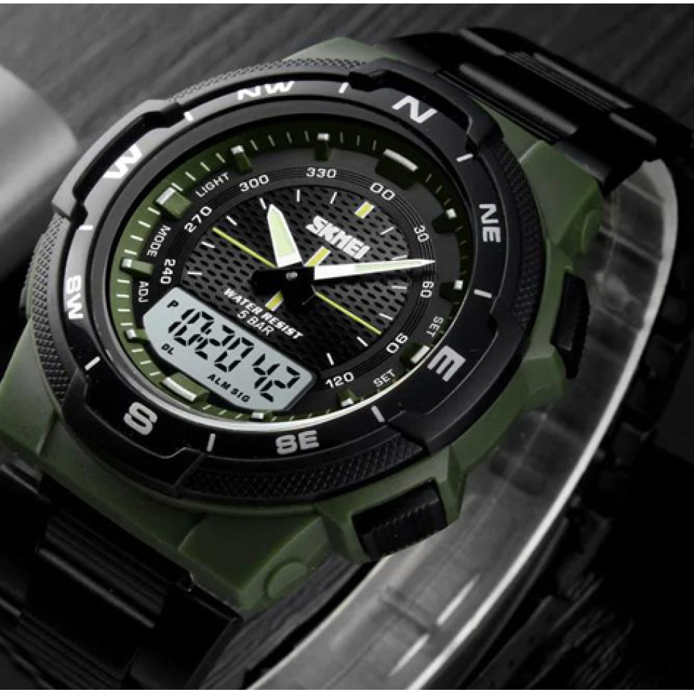 Годинники наручні SKMEI 1370AG, ARMY GREEN, 10242