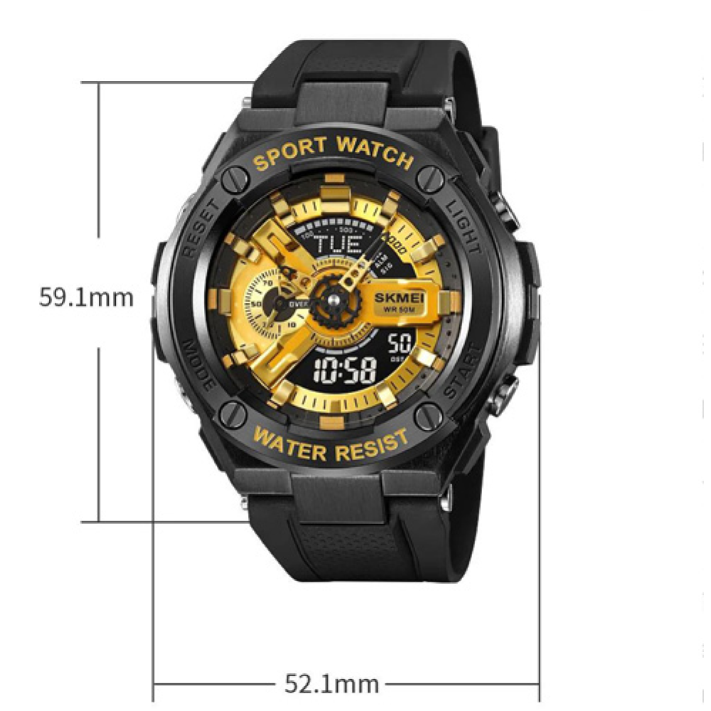 Годинники наручні SKMEI 2101BKGD, ЧОРНИЙ/ЗОЛОТИЙ, 10310