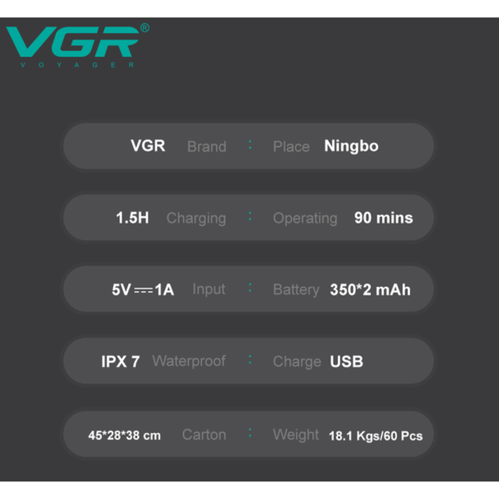 Електробритва VGR V-379