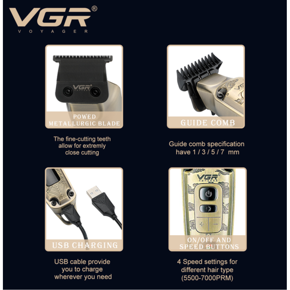 Тример для бороди та вусів VGR V-901