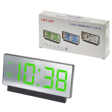 Годинники електронні VST-897-4, яскраво-зелений, температура, USB