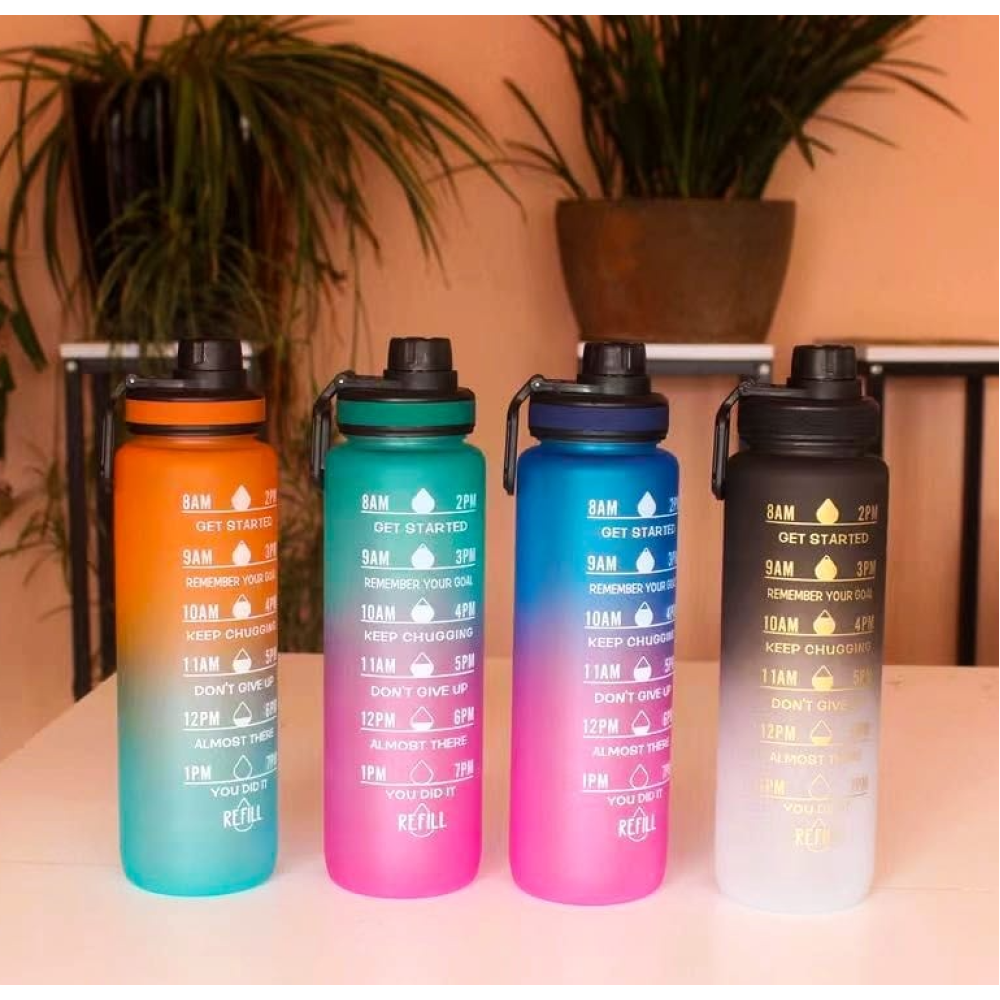 Бутилка з таймером для води Refill C-Black 1000 мл