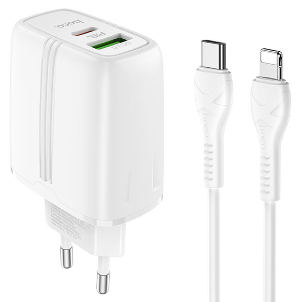 СЗУ Мережева Зарядка Hoco N11, 20W, Type-c — Lightning