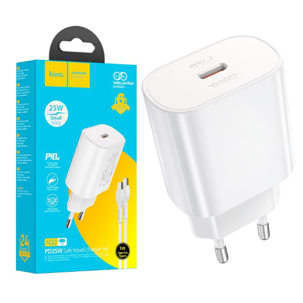 СЗУ Мережева Зарядна Устрій Hoco N22, 25W, Type-C - Type-C