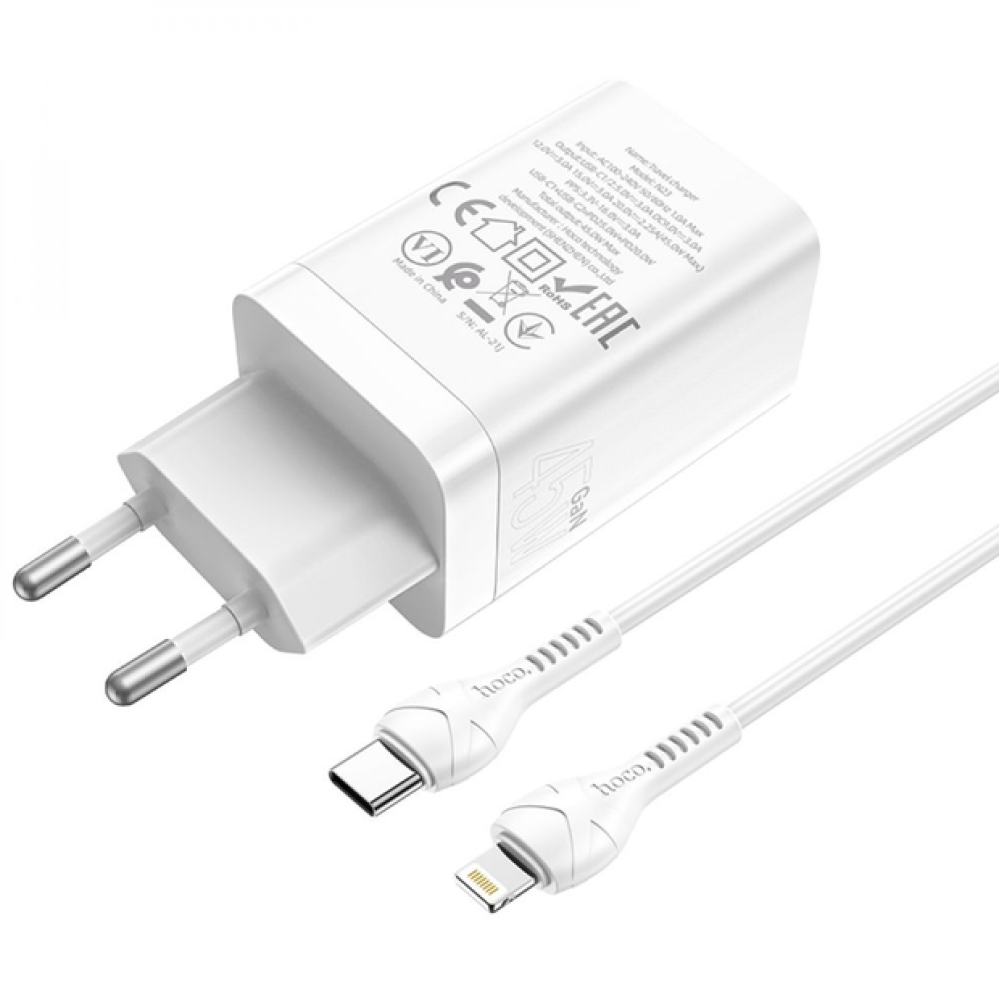 СЗУ Мережева Зарядна Устрій Hoco N23, 45W Type-c - Lightning