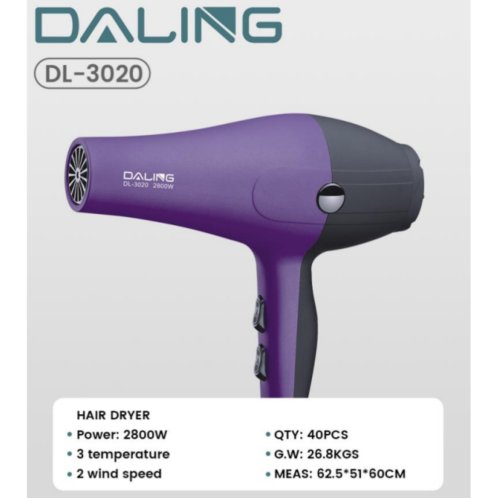 Фен для волосся DALING DL-3020, 2800W