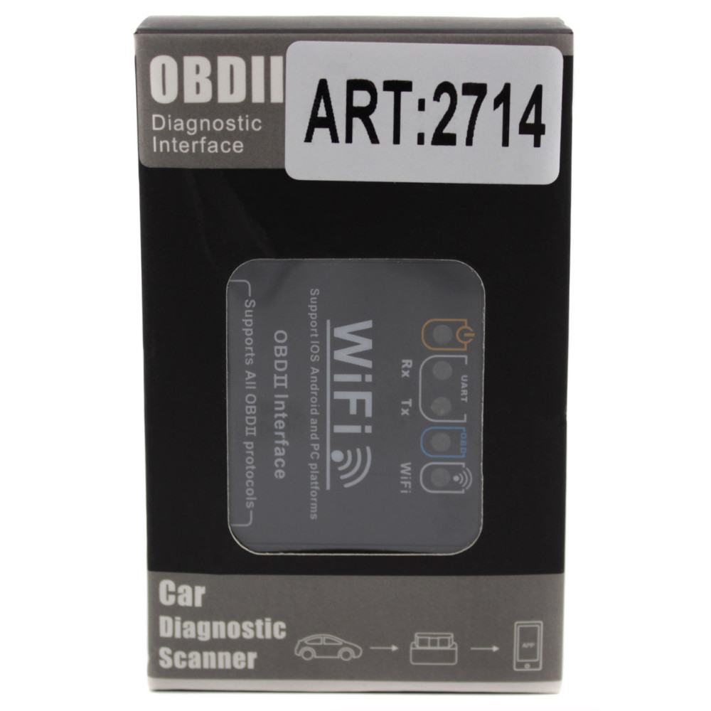 Автомобільний діагностичний сканер АВТОСКАНЕР OBD 2 WiFi /2714/ чорний