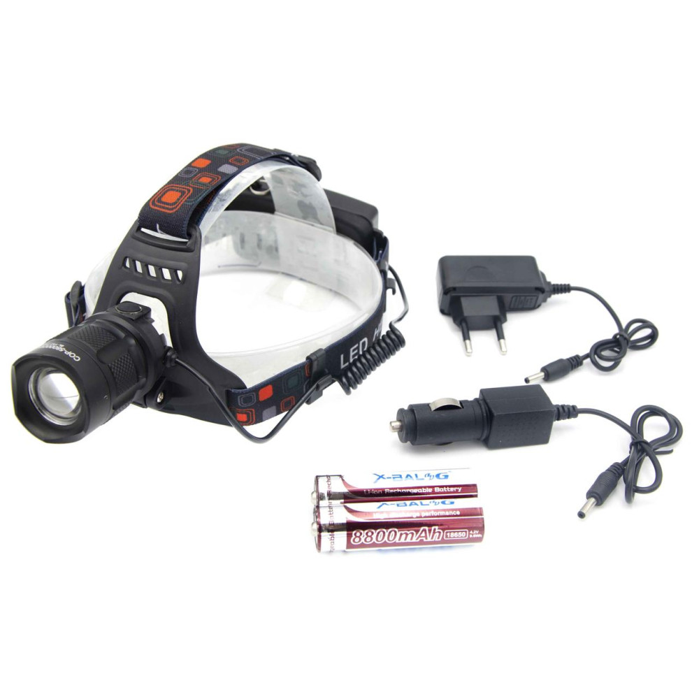 Налобний ліхтар RB117, 2х18650 Акк., P50 LED, Zoom