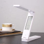 Настільна LED лампа акумуляторна 18LED/ Годинник+Дата+Температура/ ЗУ MicroUSB