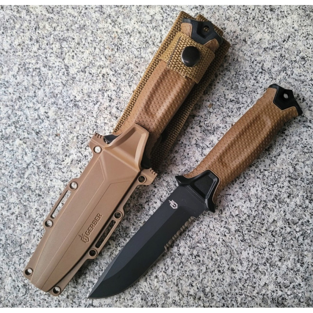 Ніж мисливський Bear Grylls Gerber КОРИЧНЕВИЙ 539-3, 25 см, 11 см