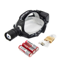 Налобний ліхтар P54, 3х18650, ЗУ MicroUSB, P50 LED, Zoom