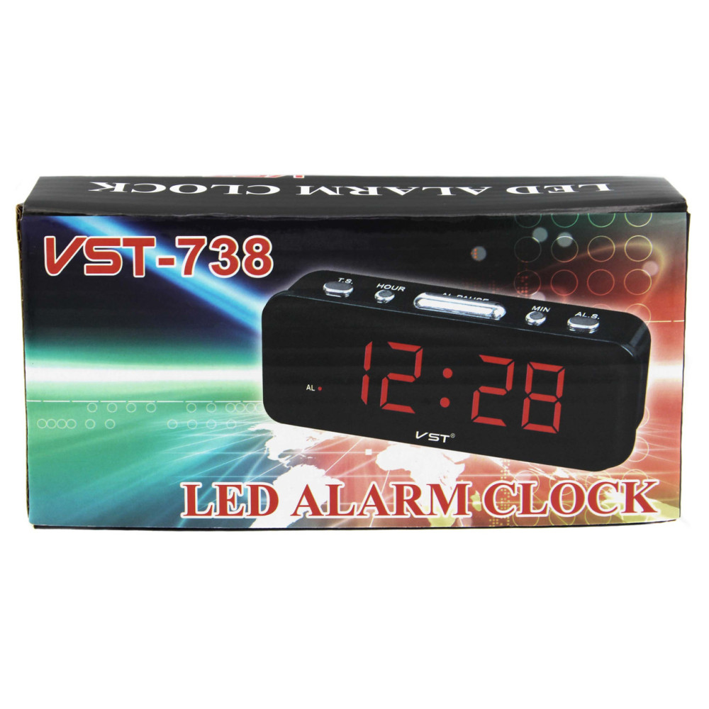 Електронні годинники VST-738 червоні, 220V