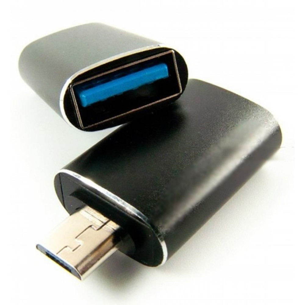 Дата кабель OTG USB 2.0 AF to Micro 5P black Dengos (ADP-017)