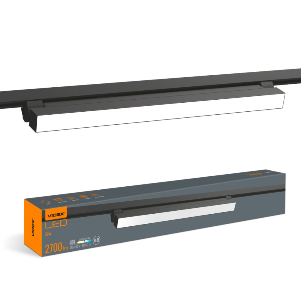 Світильник Videx TR05 30W 4100K 220V чорний (VL-TR05-304B)