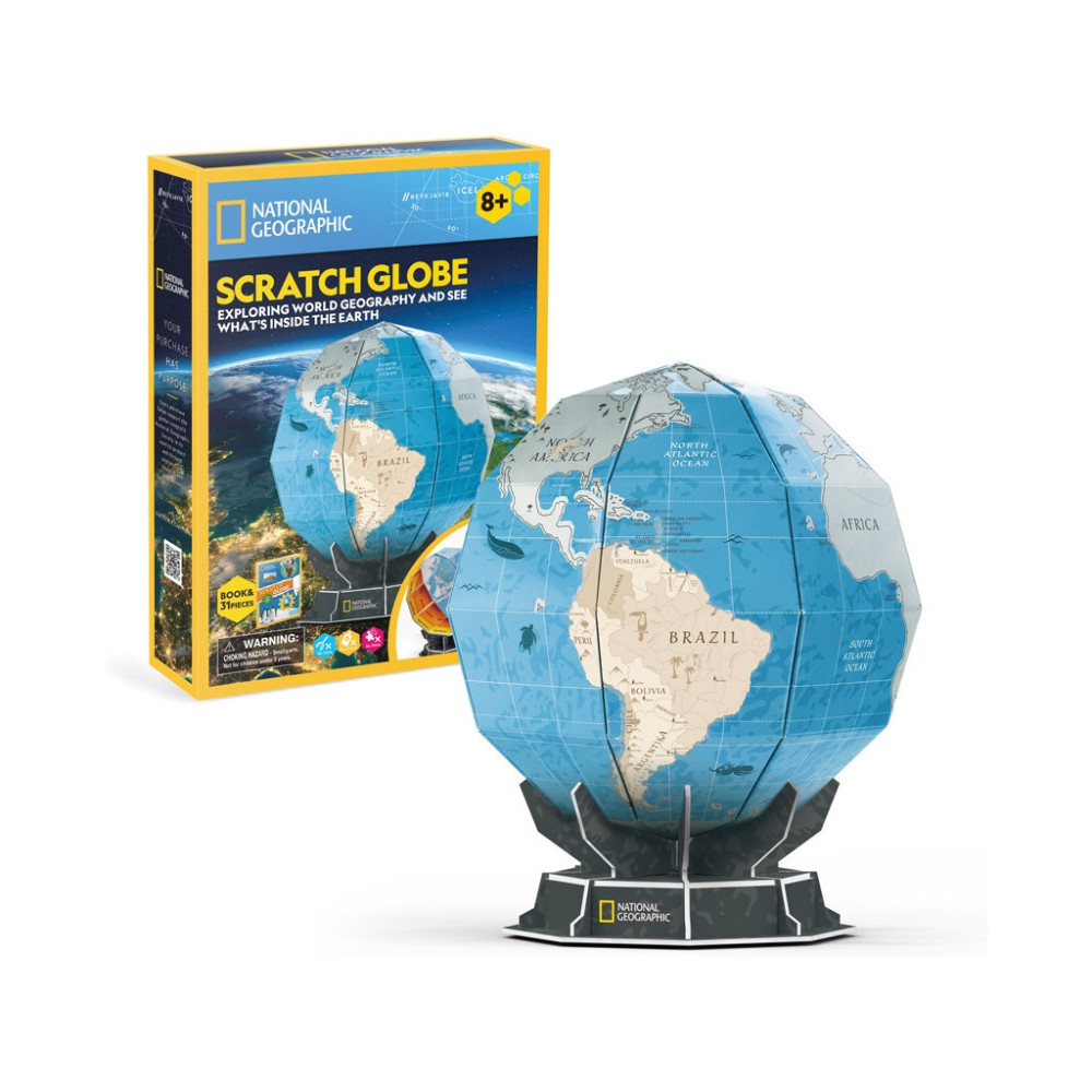 Пазл Cubic Fun Тривимірна головоломка-конструктор Stem Скретч глобус (DS1082h)