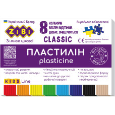Пластилін ZiBi Classic 8 кольорів 160 г (ZB.6231)