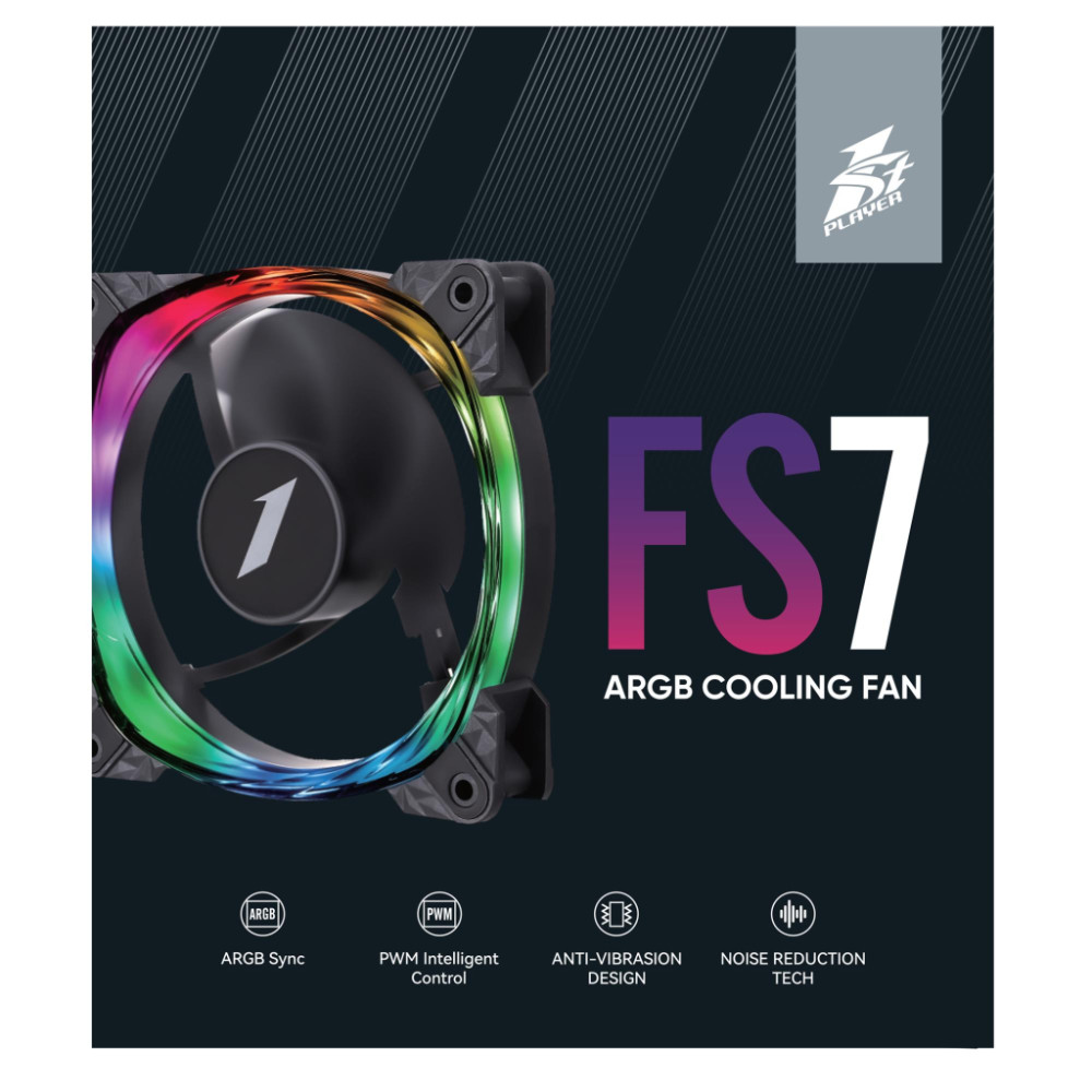 Кулер до корпусу 1stPlayer FS7 Black (FS7-BK-1IN1)