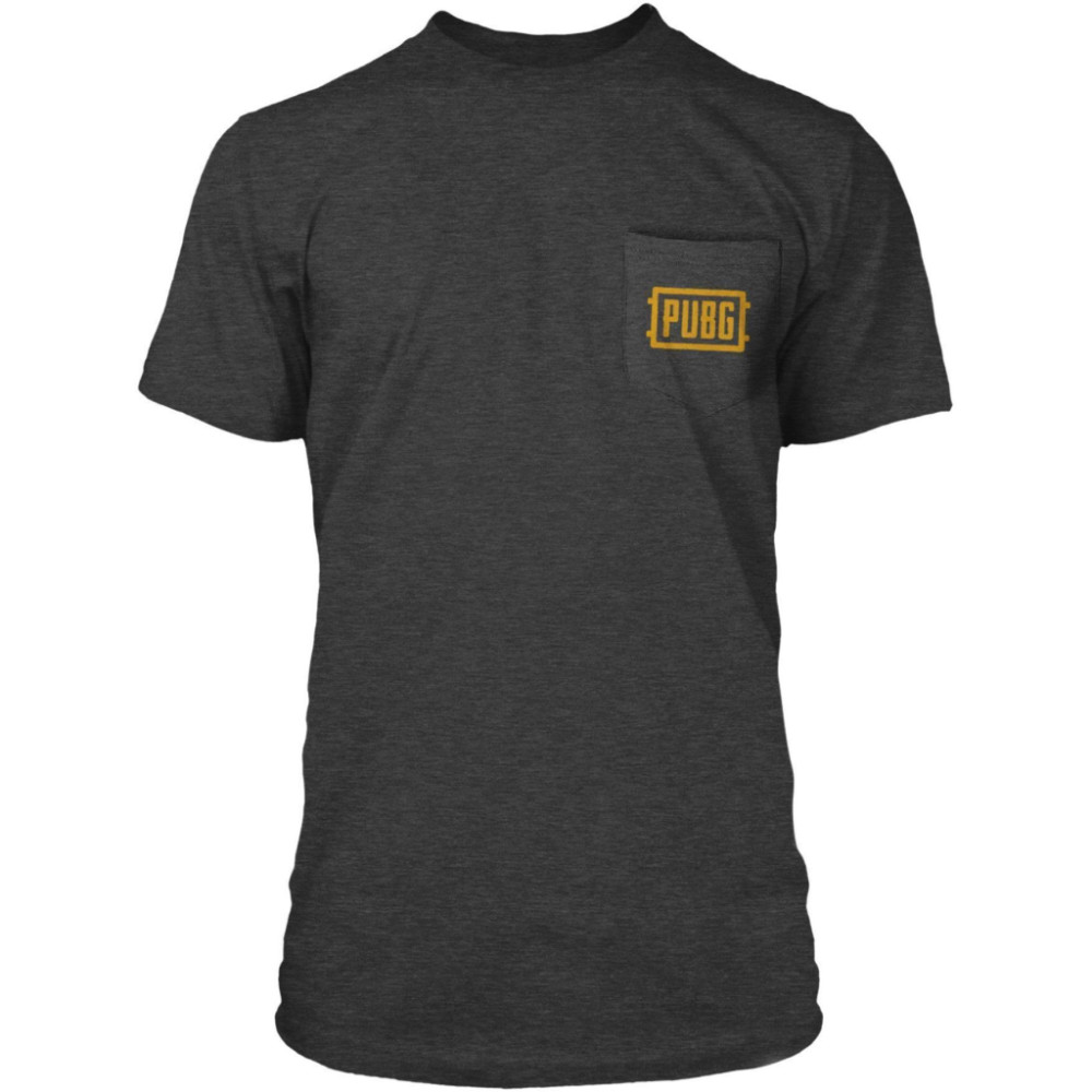 Футболка Jinx PUBG - Orange Logo Pocket Tee Charcoal Heather, L (JINX-8826 CHL)