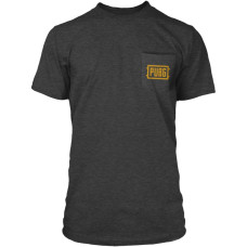 Футболка Jinx PUBG - Orange Logo Pocket Tee Charcoal Heather, L (JINX-8826 CHL)