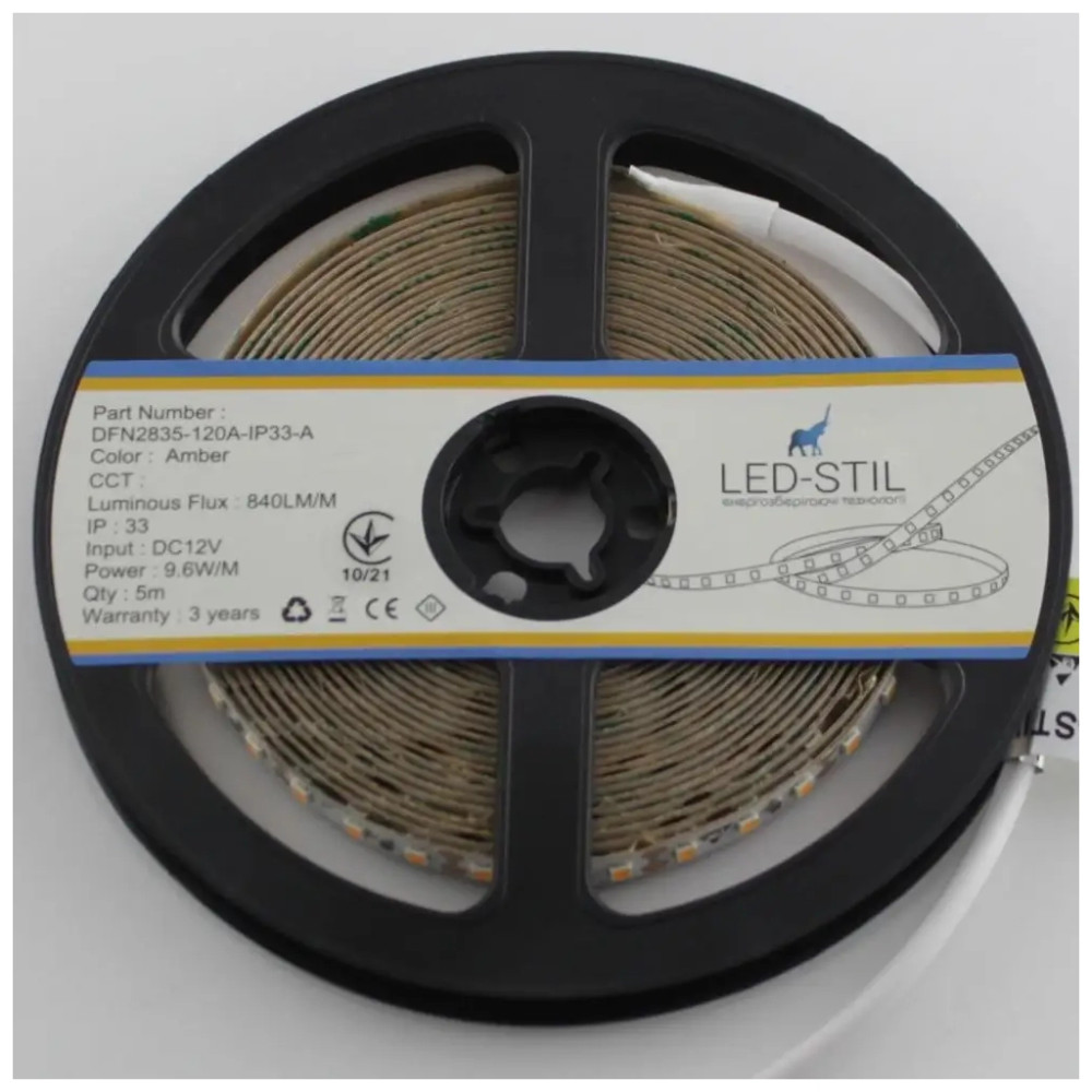 Світлодіодна стрічка LED-STIL 2400К 9,6 Вт/м 2835 120 діодів IP33 12 В (DFN2835-120A-IP33-A)