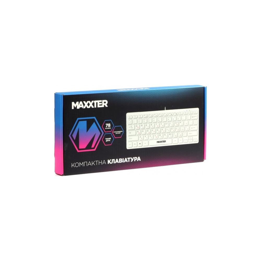 Клавіатура Maxxter KBM-C01W-UA USB UA White (KBM-C01W-UA)