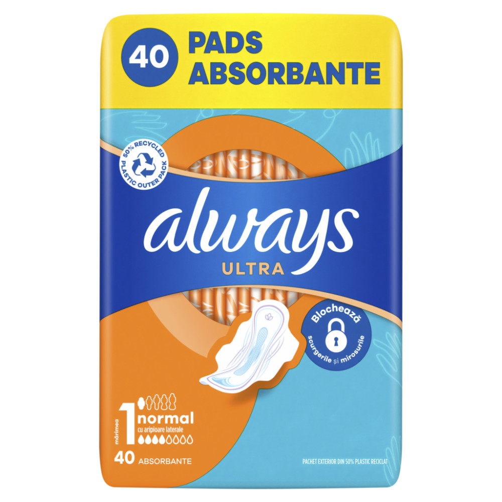 Гігієнічні прокладки Always Ultra Normal (Розмір 1) 40 шт. (8006540211380)