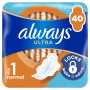 Гігієнічні прокладки Always Ultra Normal (Розмір 1) 40 шт. (8006540211380) Гігієнічні прокладки Always Ultra Normal (Розмір 1) 40 шт. (8006540211380)