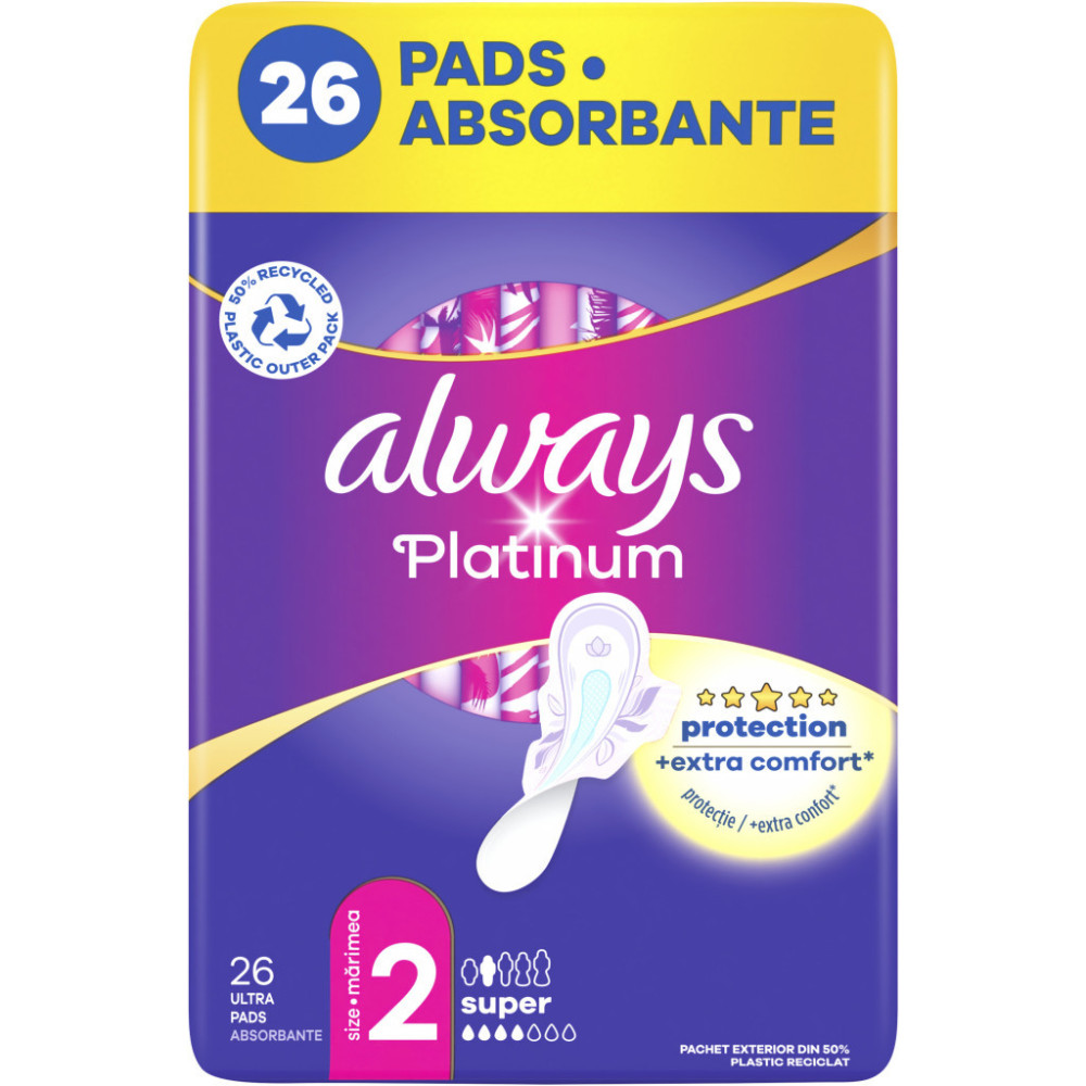 Гігієнічні прокладки Always Platinum Super Розмір 2 26 шт. (8001841913841)