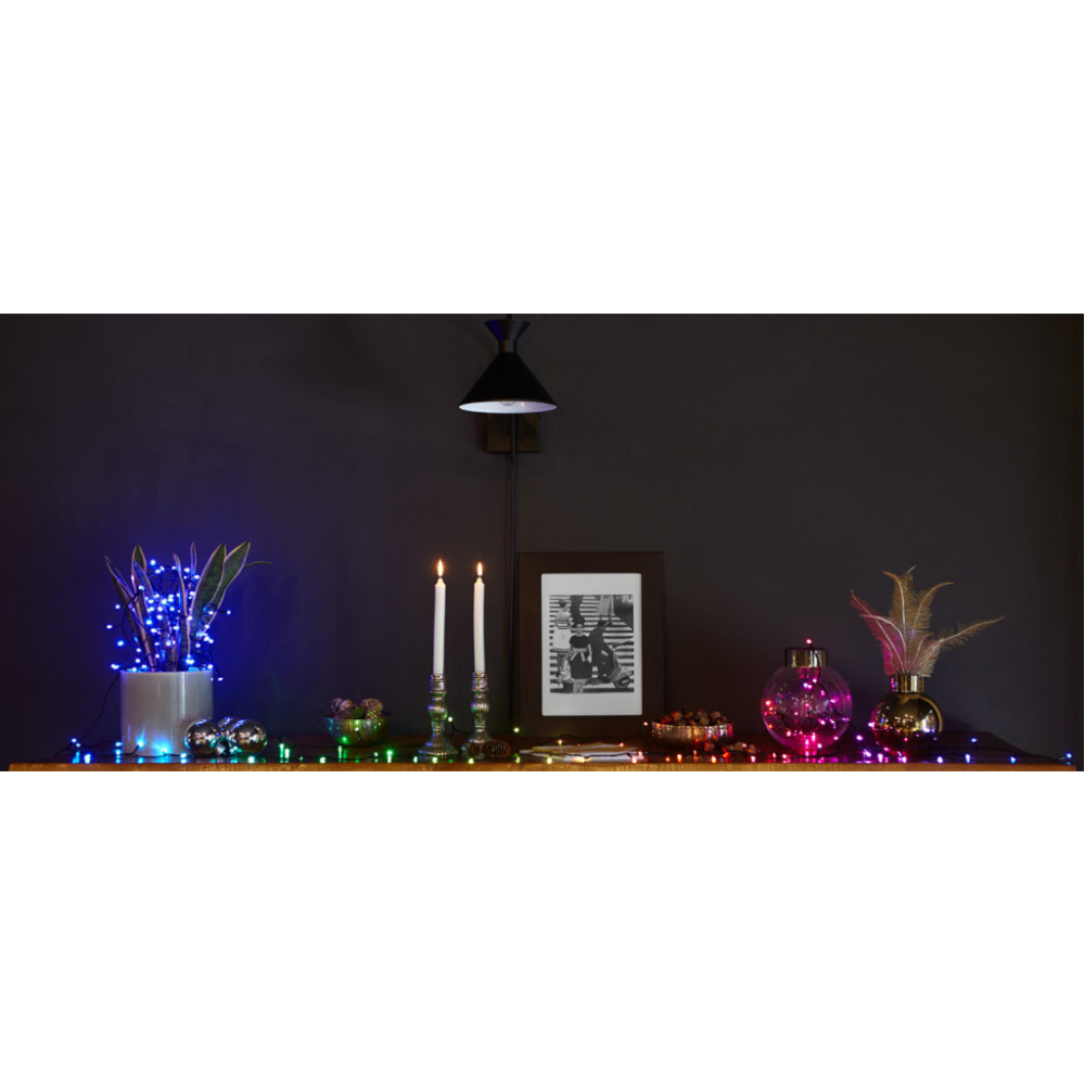 Гірлянда Twinkly Smart LED Strings RGBW 250, BT+WiFi, Gen II, IP44, кабель ч (TWS250SPP-BEU)